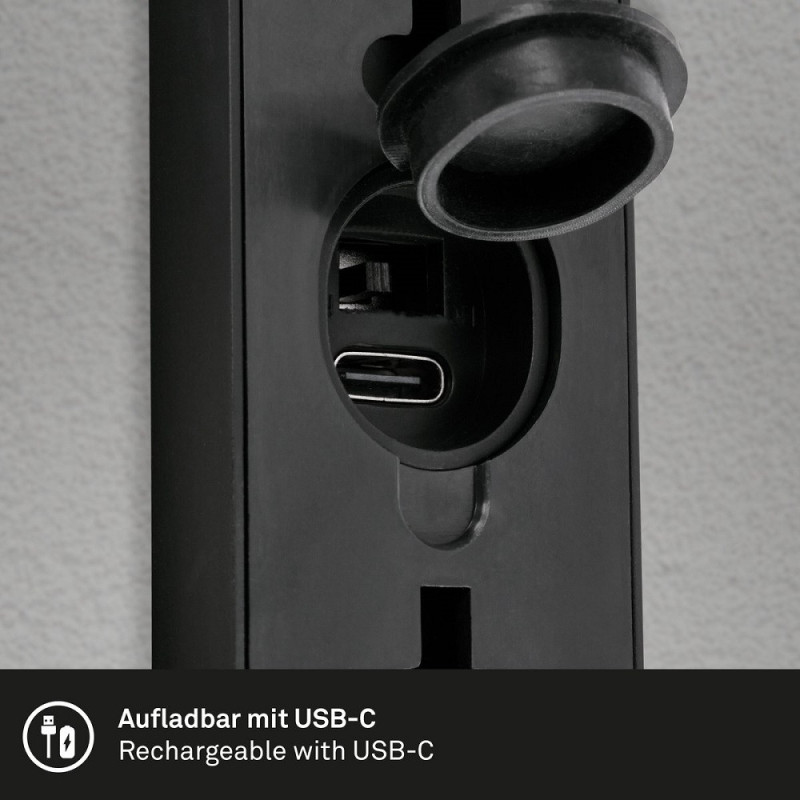 Applique extérieure LED Lima noire sur batterie avec détecteur de mouvement 700 lm 6 W BRILONER