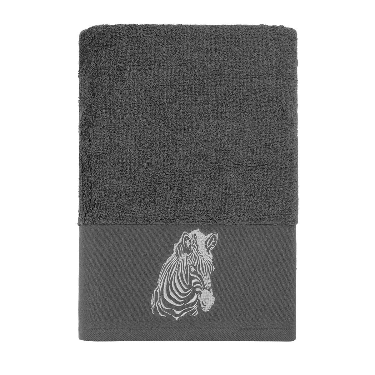 ZEBRA - Drap de bain en coton Anthracite 70x140 cm