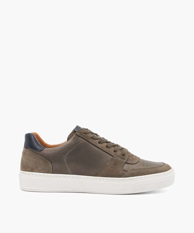 Tawly Grey - Leather Cup Sole Trainers