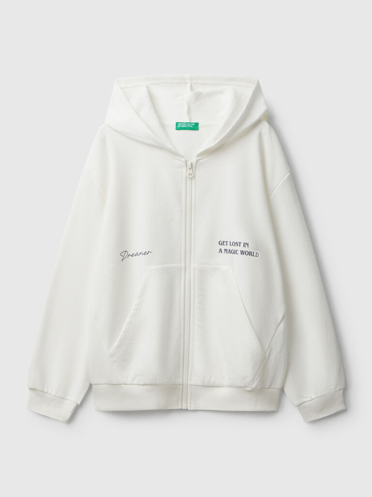 Zip-up sweatshirt with print