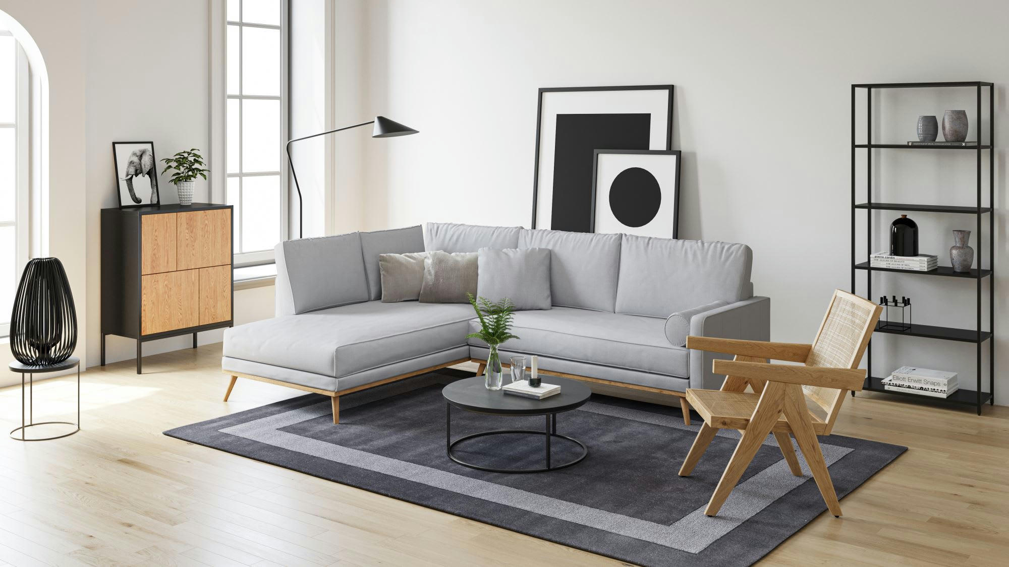 USEDOM - Tapis tufté main en laine naturelle Anthracite 80x150 cm