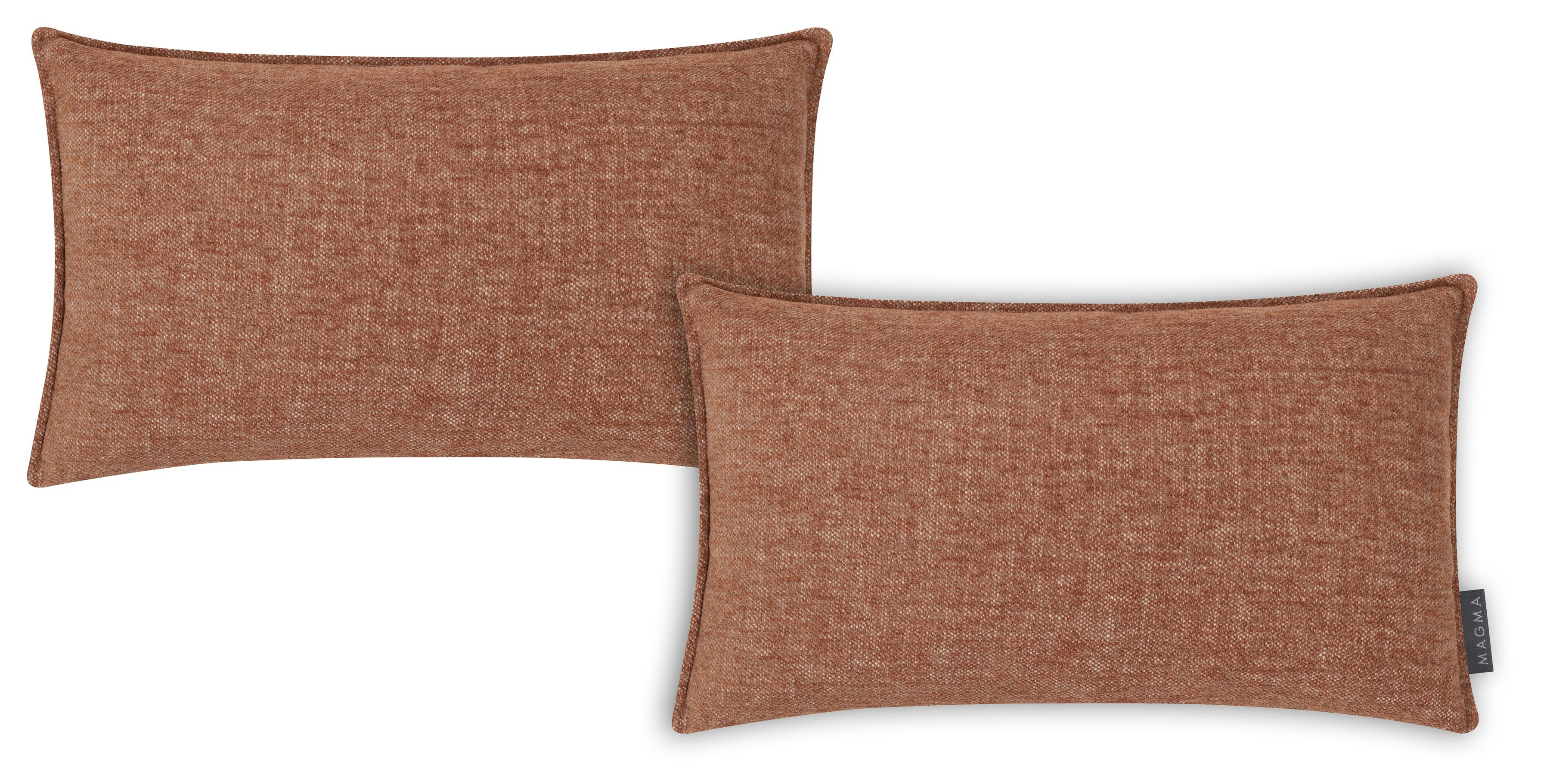 SMOOTHY - Housse de coussin chiné duveteux polyester cuivre - Lot de 2 - 30x50