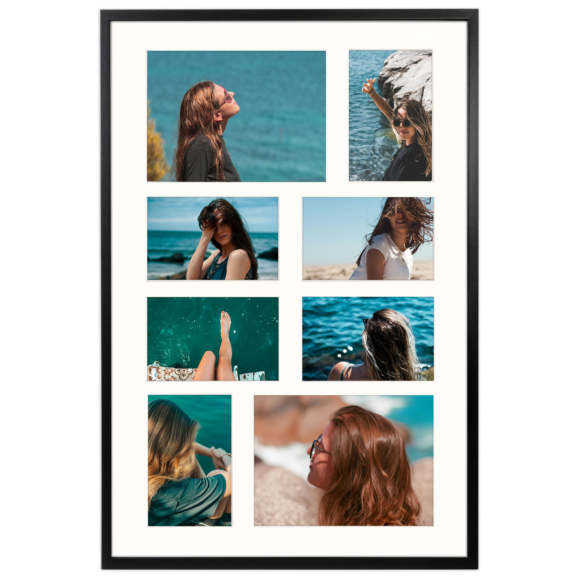 Ramka na 8 zdjęć 10x15 cm i 15x21 cm rama czarna foto galeria 40x60 FRAMAI®