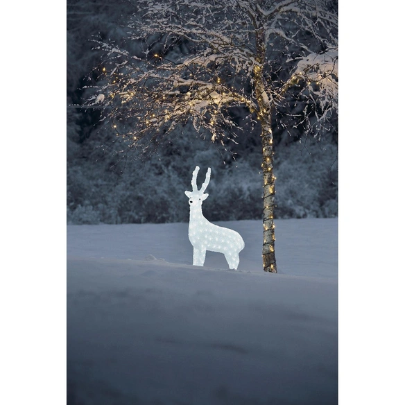 Weihnachtsfigur, Rentier, Höhe: 105 cm, netz, weiß