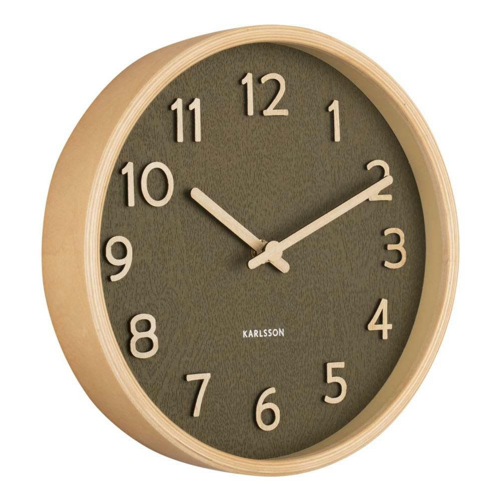 PURE - Horloge pure small bois vert