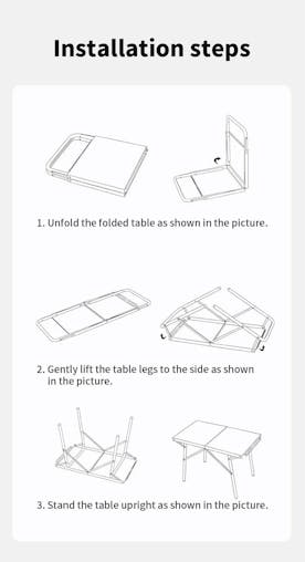 NNEOBA Folding Stainless Steel Camping Table Heat-Resistant Silver