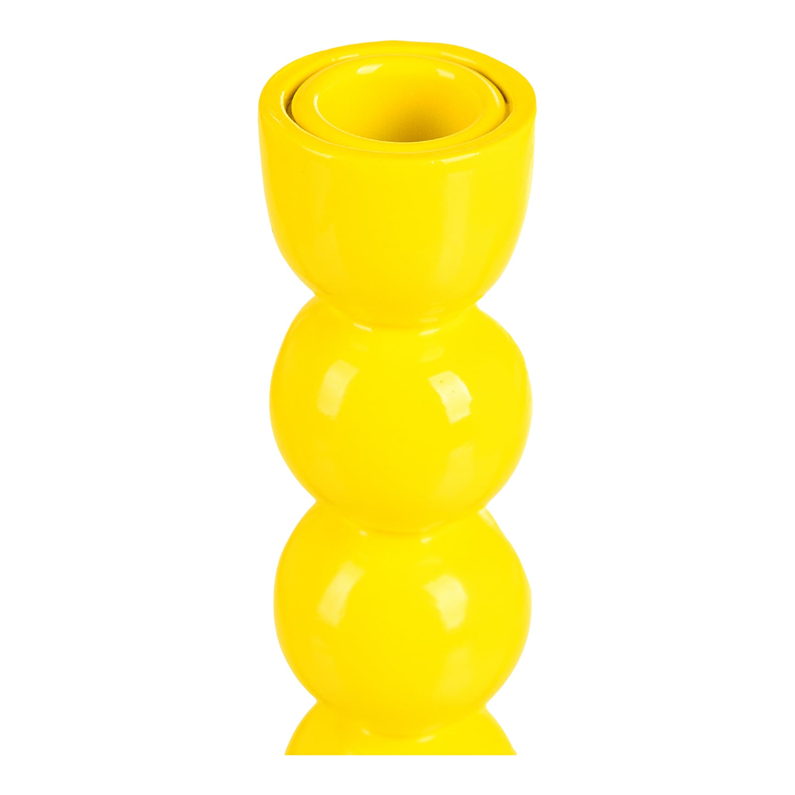 Stabkerzenhalter Bubbles Gelb, ⌀ 8.5 cm, H 200 mm