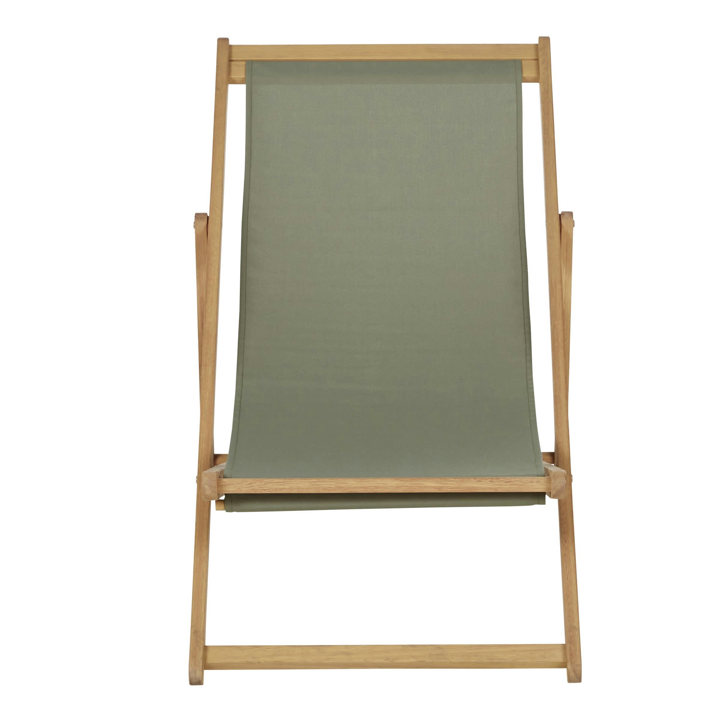 Panama - Chilienne en bois d'eucalyptus et toile en polyester recyclé vert kaki