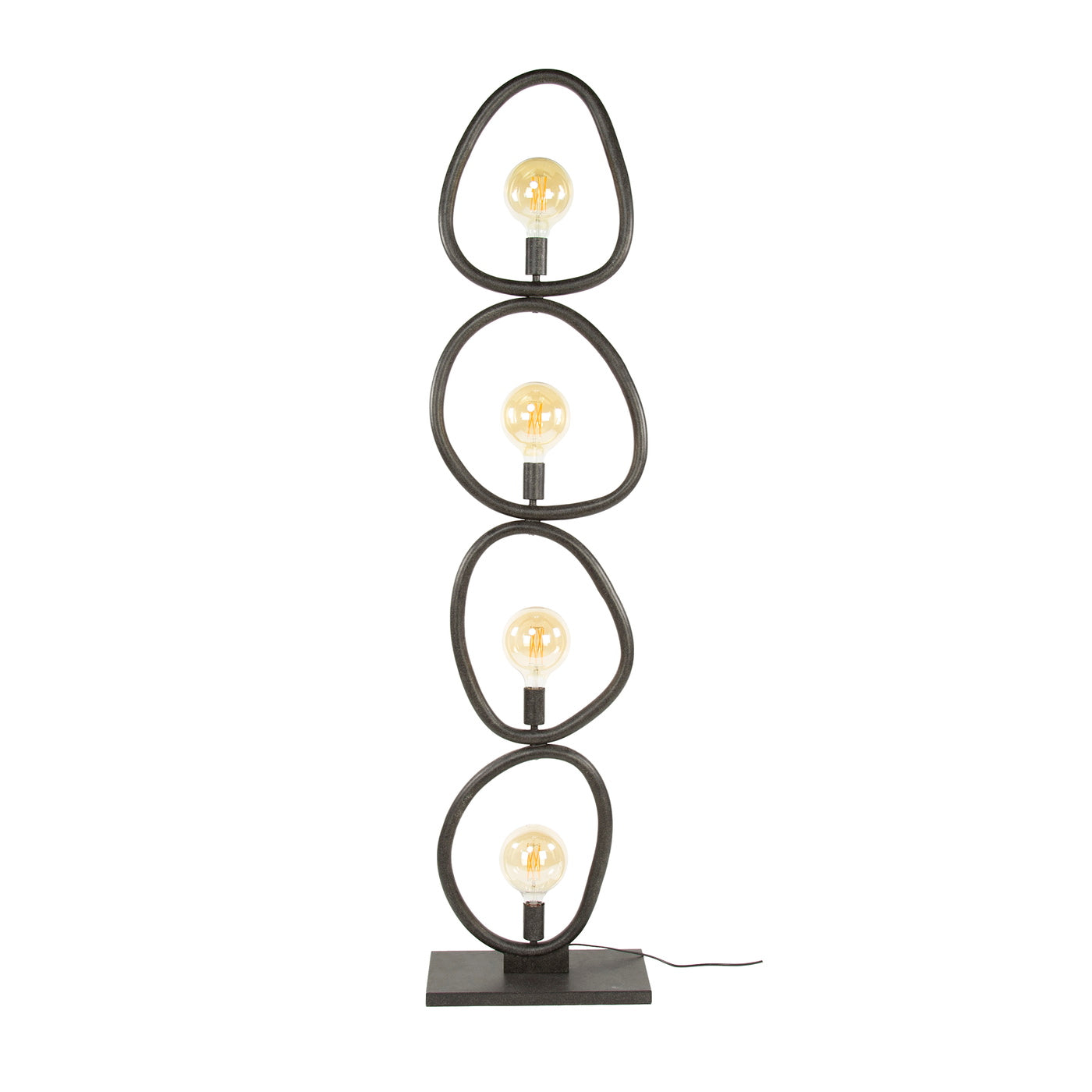 Giga Meubel Vloerlamp Pebble - Zwart Metaal - 4-Lichts - 40x20x165cm