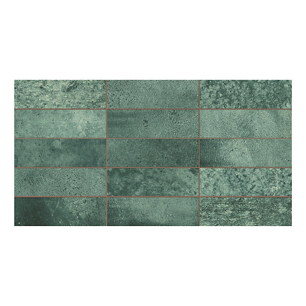 Faïence murale effet marbre vert brillant L.60 x l.31,6 cm x ép.9 mm, Soul