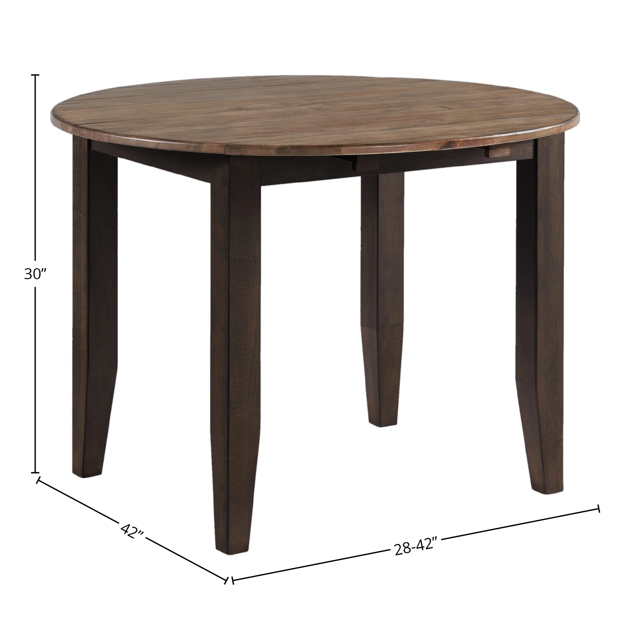 Beacon Black and Walnut Round Drop Leaf