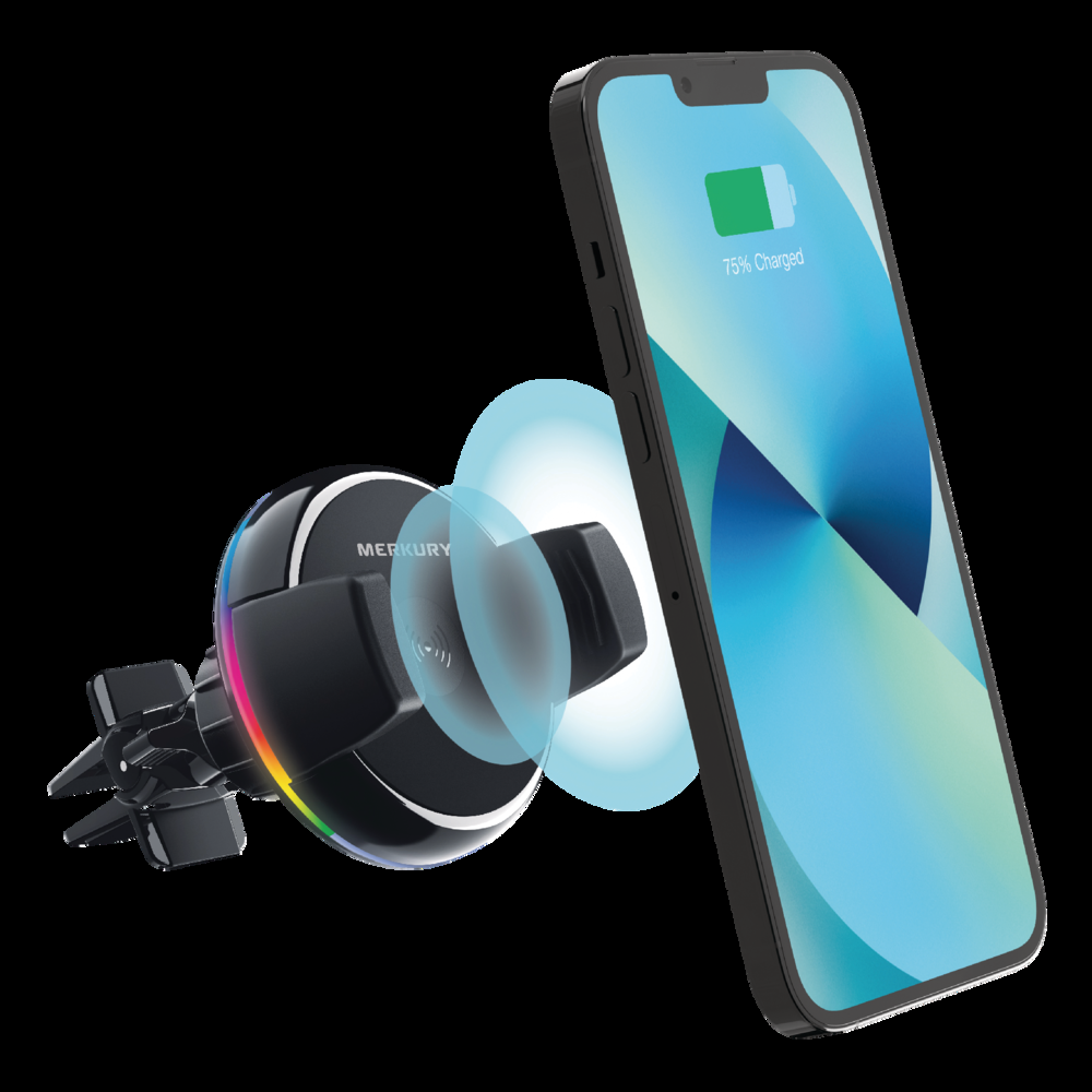Merkury RGB Light Wireless Charging Vent Phone Mount