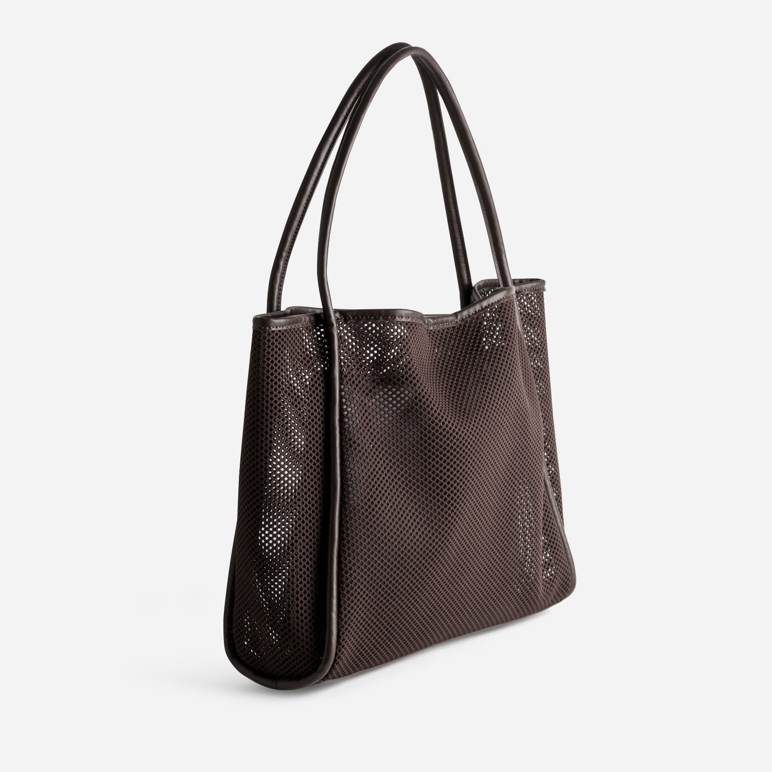 Sac cabas marron résille