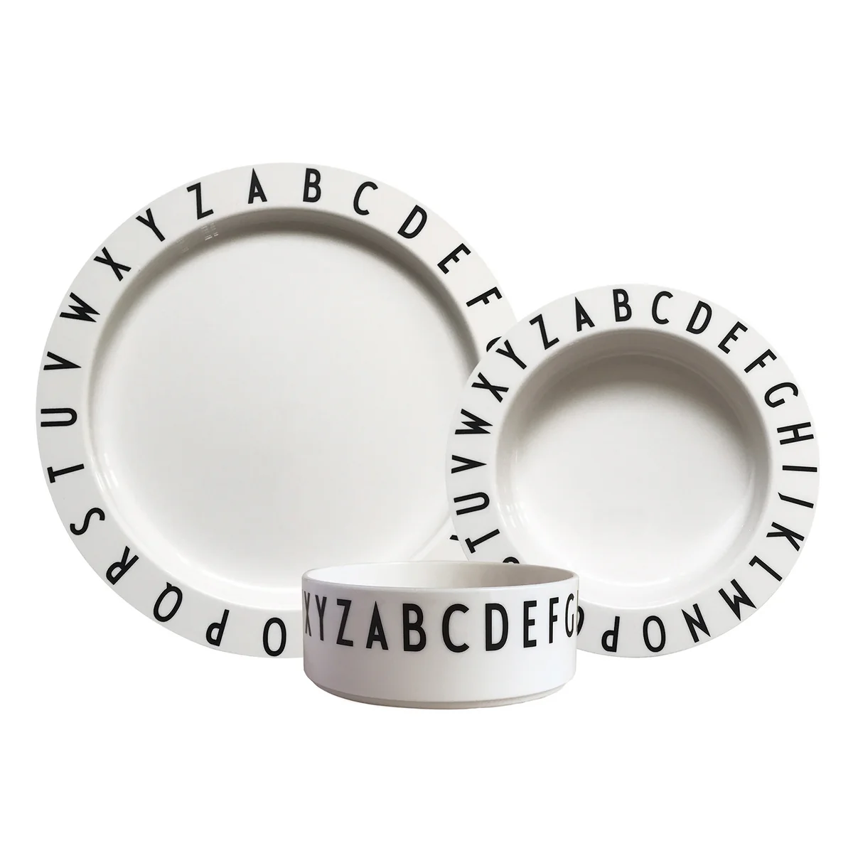 Design Letters - Eat & Learn Kids Geschirr-Set, weiß (3-tlg.)