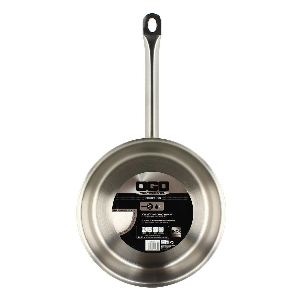 PROFESSIONNEL - Casserole en inox 24 cm