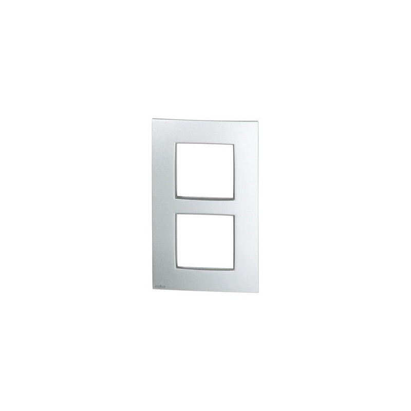 Plaque de recouvrement Intense double verticale gris argenté NIKO