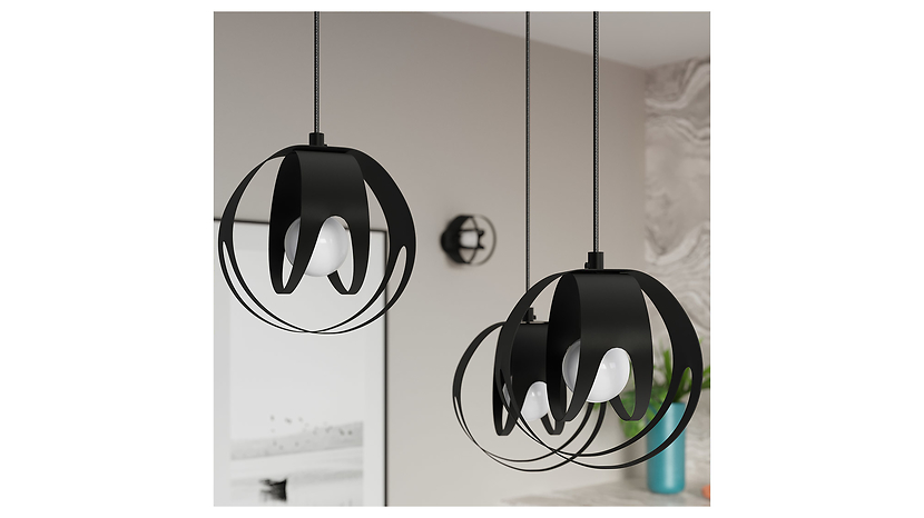 Lampa wisząca Tulos 3L stalowa czarna