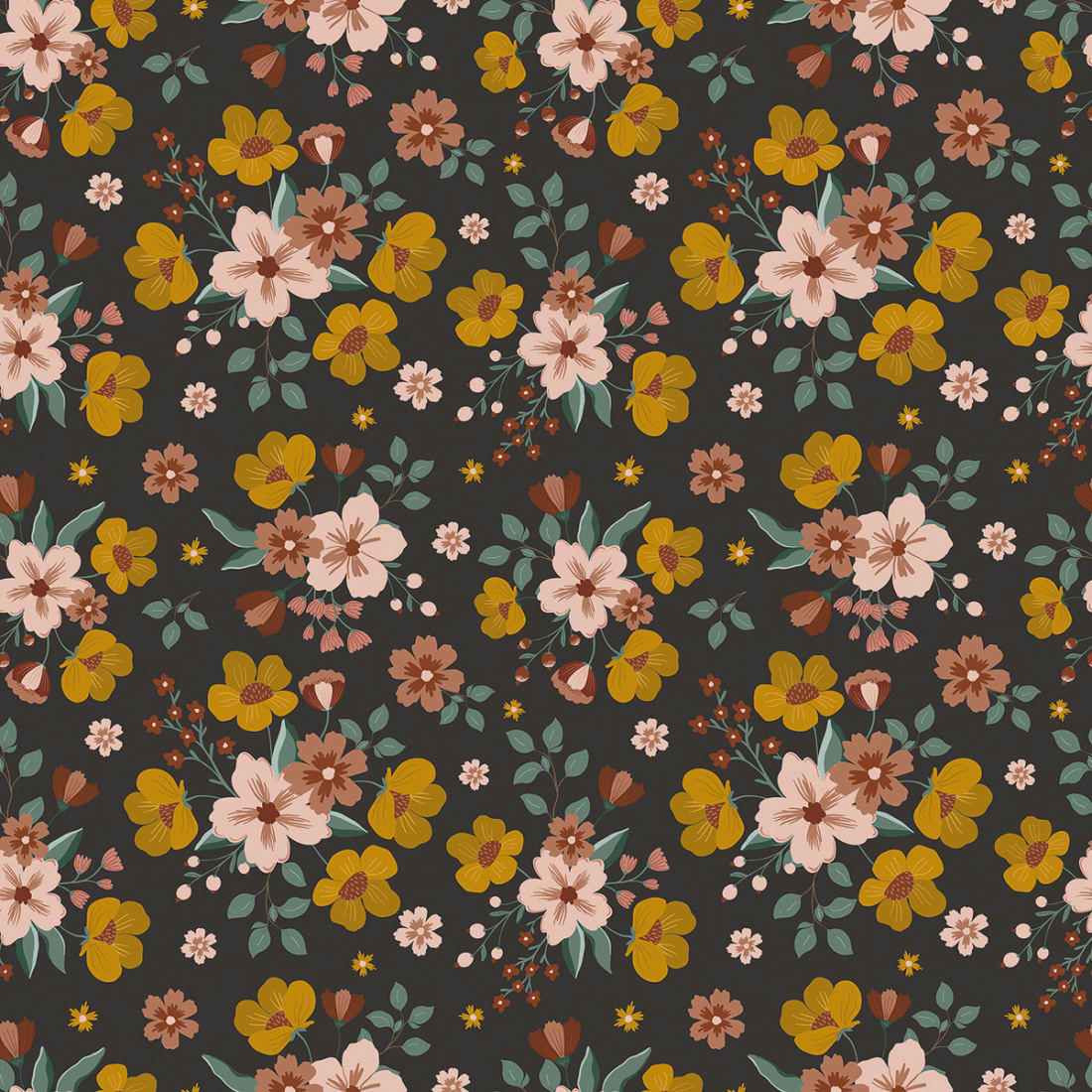 CAPUCINE - Papier peint fall bouquets rose