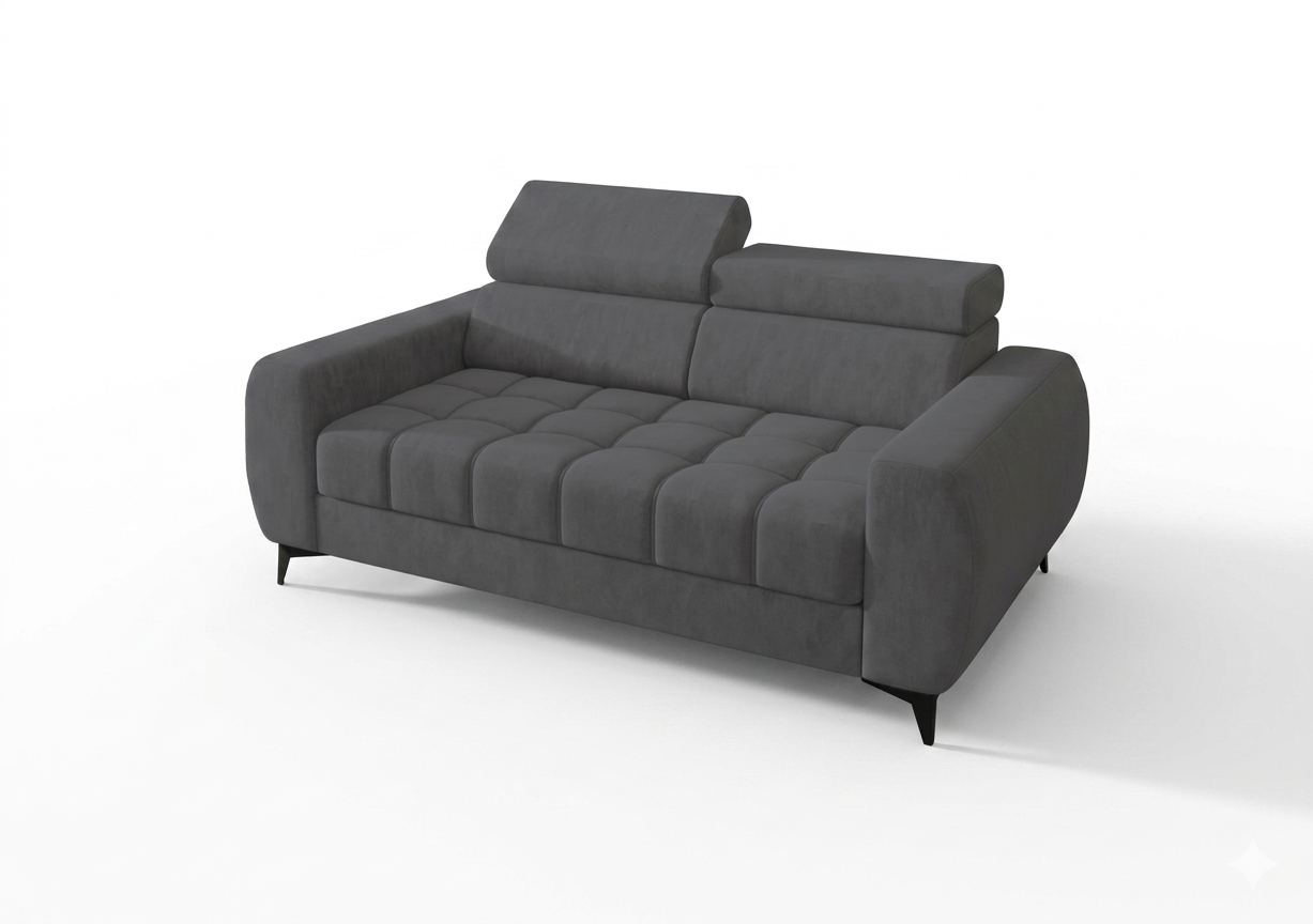 Sofa Porto II 190 cm | Alcantara Grafit | Nowoczesna Sofa do Salonu