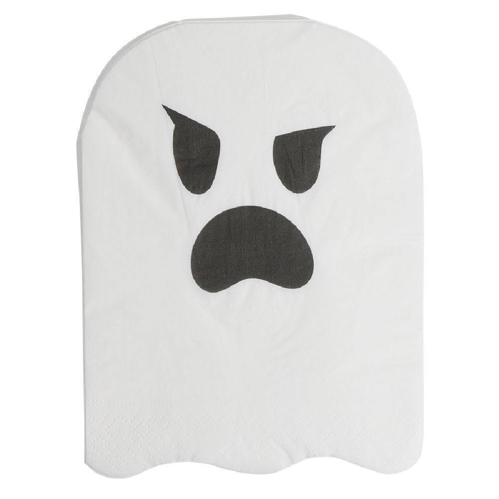 Serviette papier Halloween forme fantôme blanc x20