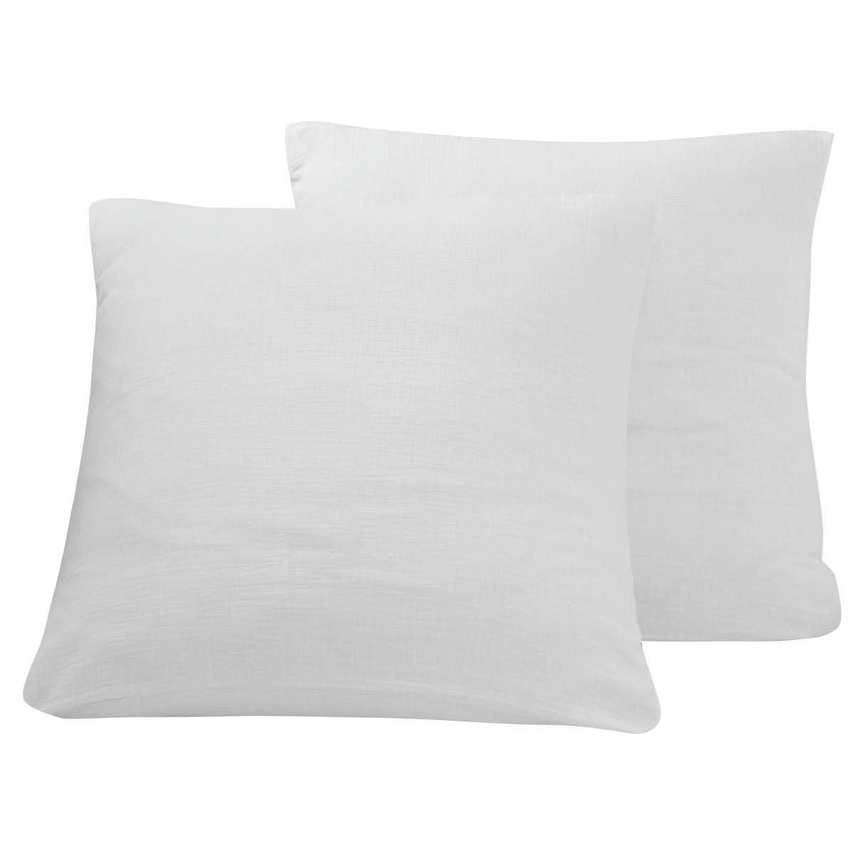 LOFT - Lot de 2 taies en gaze de coton  blanc 65x65 cm