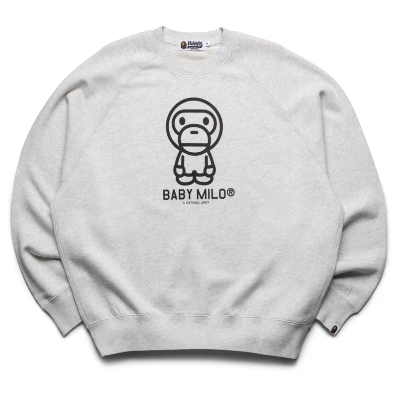 A Bathing Ape Heavy Wash Baby Milo Crewneck - Gray