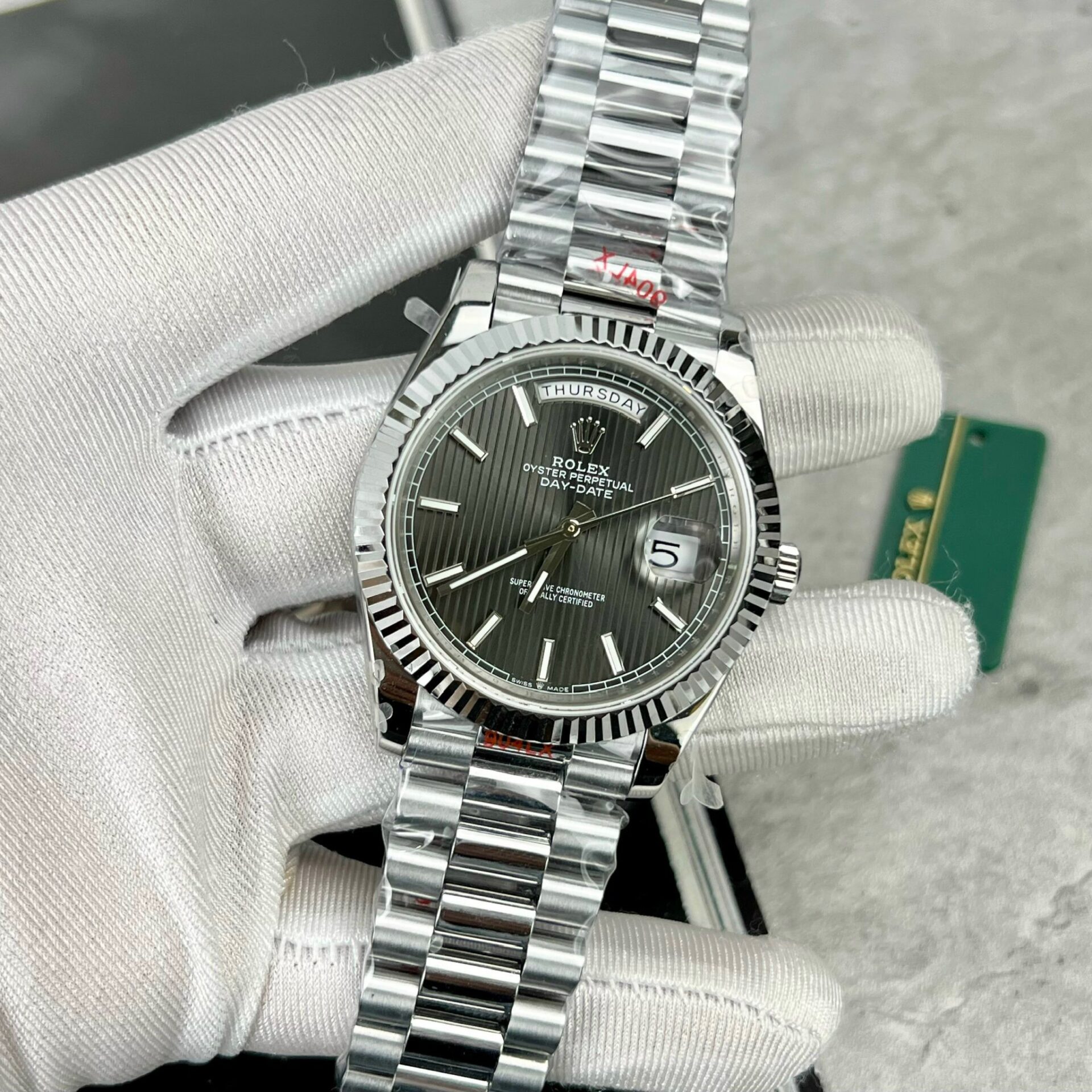 Rolex Day-Date 228236 904L Steel Grey Dial 40mm Super Clone