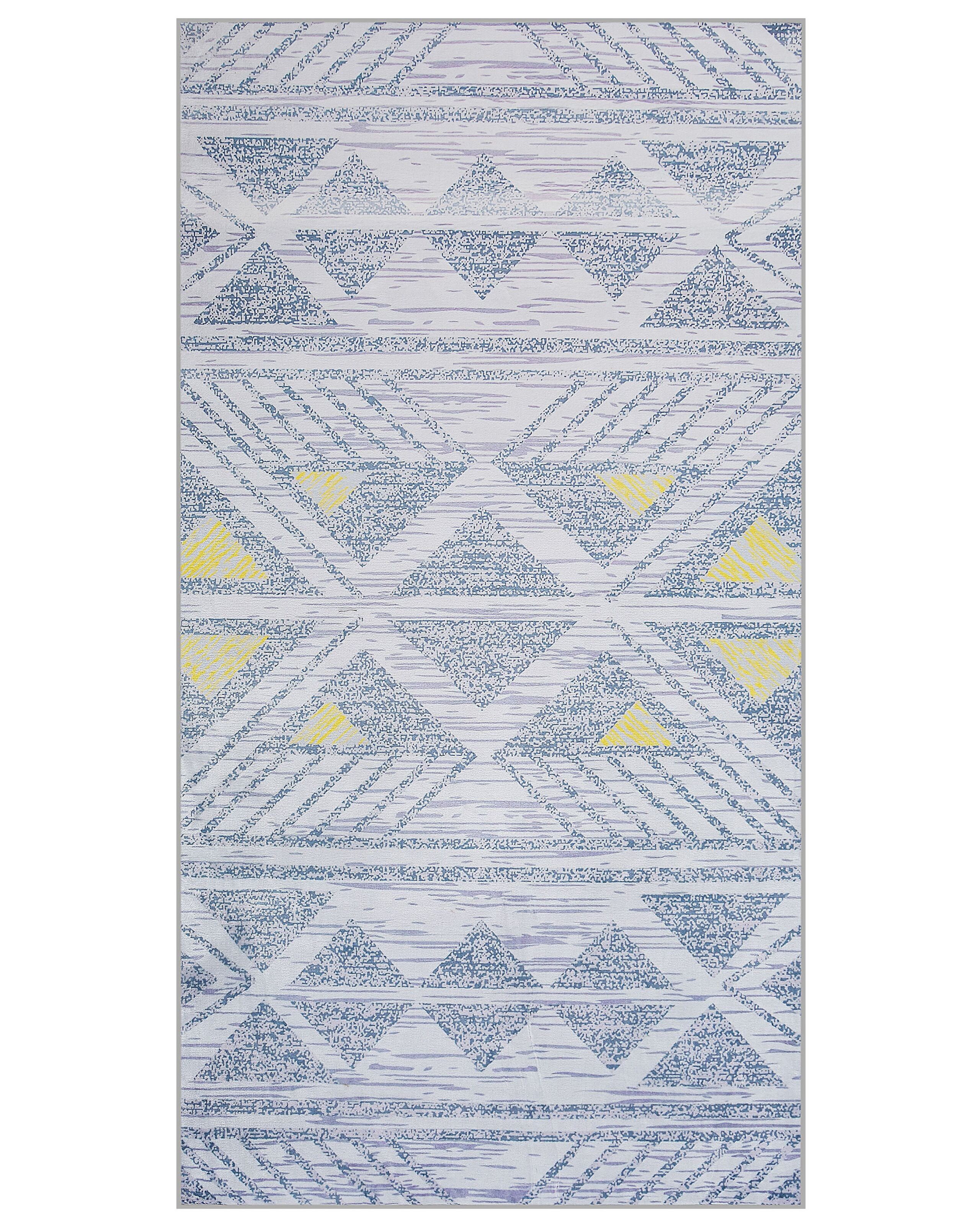 Dywan wzór geometryczny 80x150 cm szaro-żółty