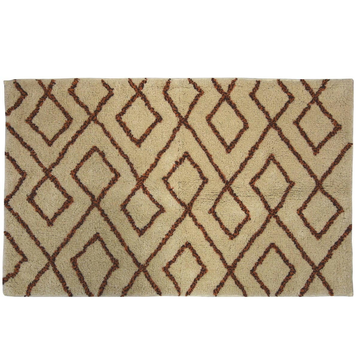 BOHEMIAN - Tapis de bain coton fantaisie 50x80cm beige