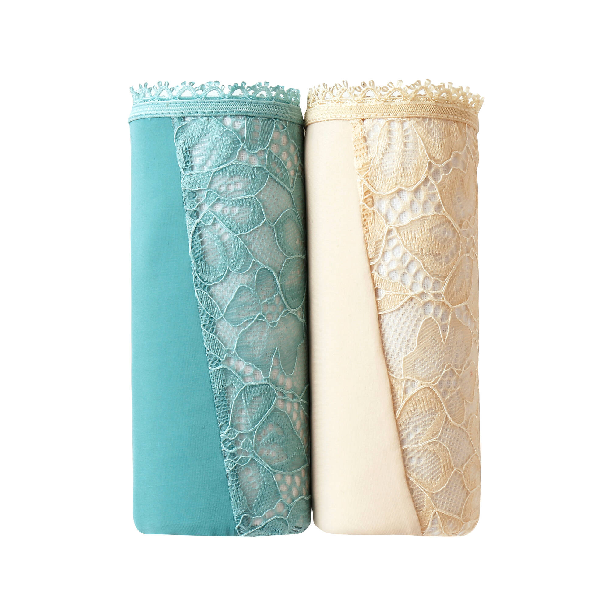 Culotte microfibre et dentelle stretch forme maxi taille haute - lot de 2
