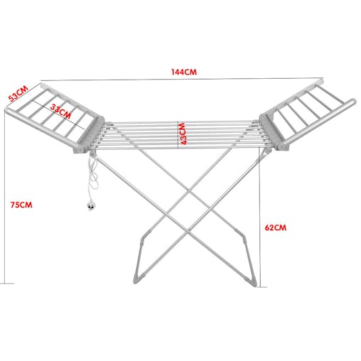 NNEDPE Heated Towel Clothes Rack Dryer Warmer Bathroom Air Warmer 230W