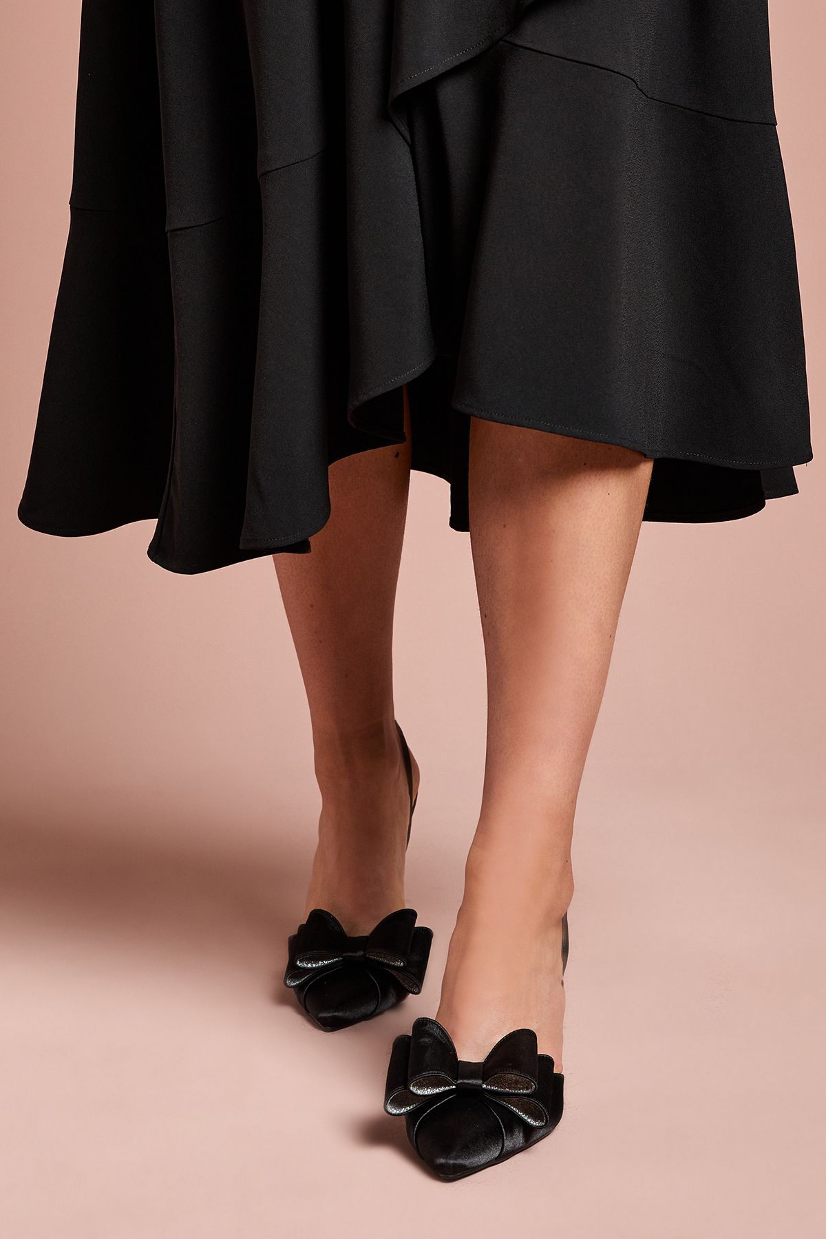 Coast Tamara Satin Bow Sling Back Stiletto Court Shoes