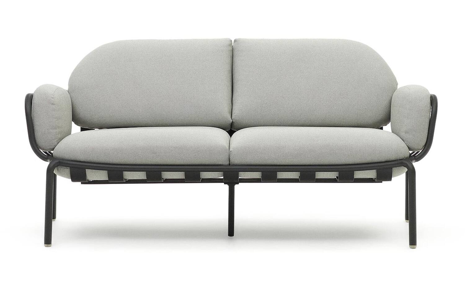 Kave Home - Joncols 2 zits buitenbank in aluminium met grijs gelakte