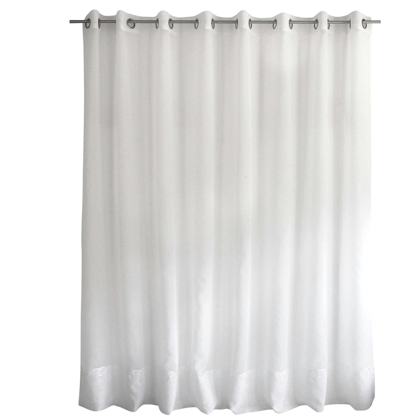 - Voilage uni brodé cornely polyester blanc 240x240 cm