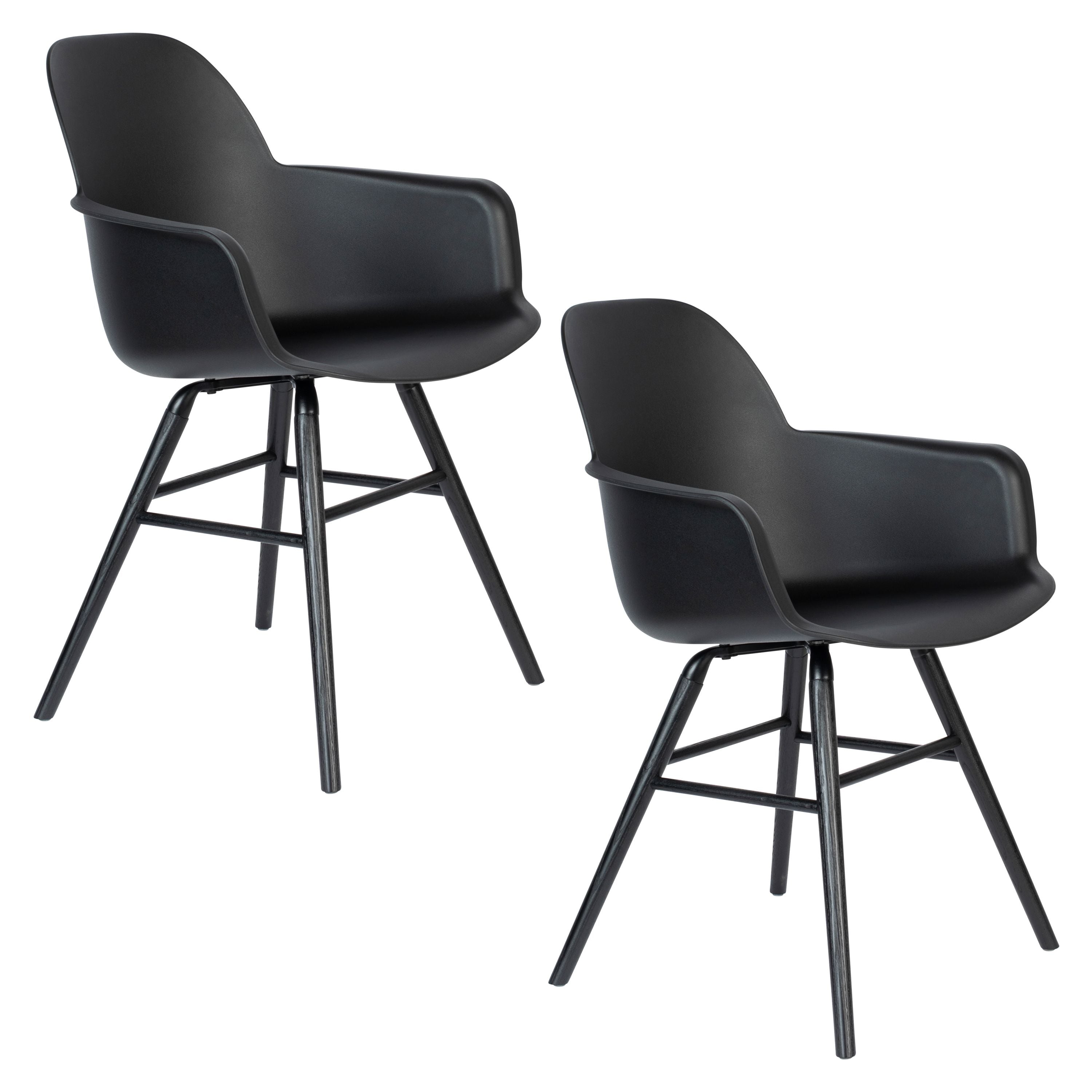 Zuiver Albert Kuip Eetkamerstoelen Armleuning Zwart - Set van 2