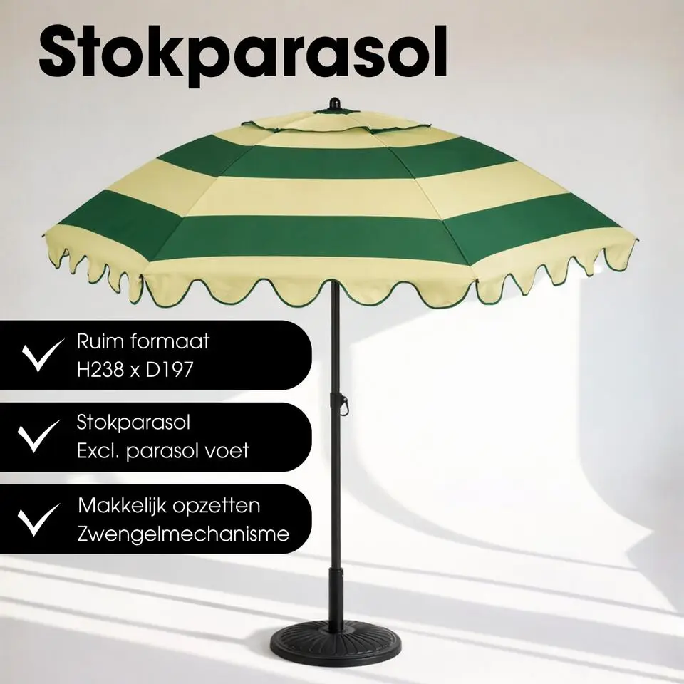 Mica Decorations Kantelbare Parasol 238 x &Oslash;195 cm