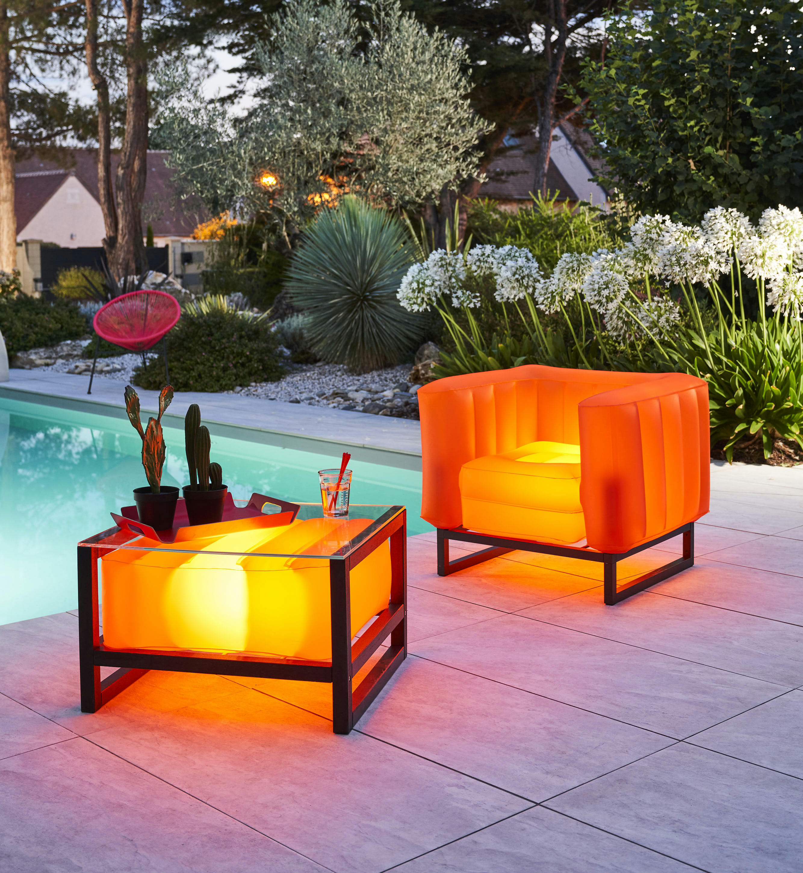 YOKO - Table basse lumineuse orange
