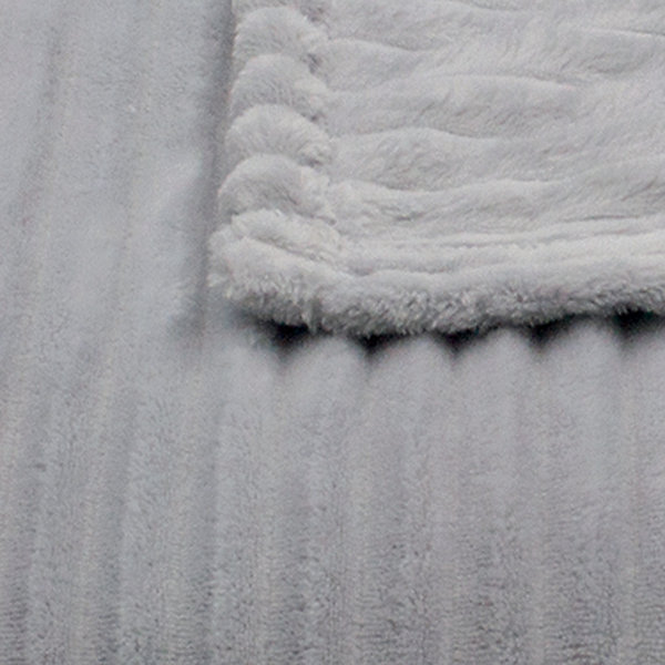 Couverture polaire-- Effet côtelé 3D (180x240 cm - Gris Perle)
