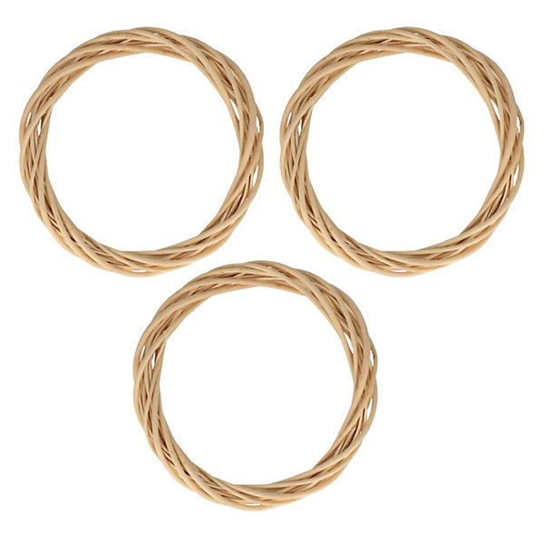 3 couronnes décoratives en osier 30 cm