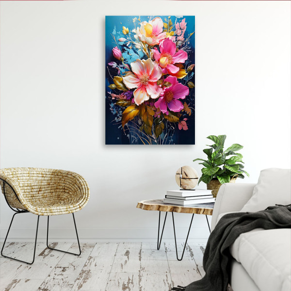 Feeby Obraz na płótnie, Kwiaty Bukiet Kolorowe 40x60