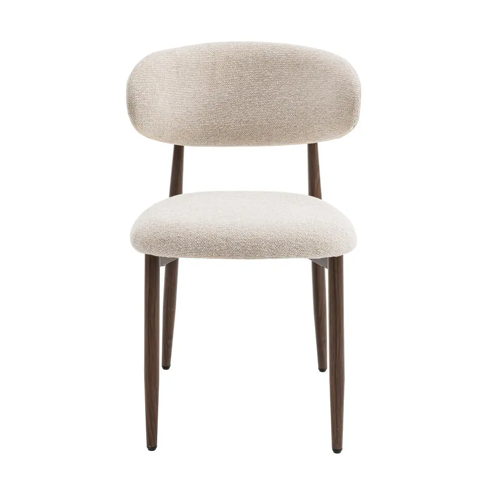 Celia Eetkamerstoelen Set van 2 - Beige Walnoot
