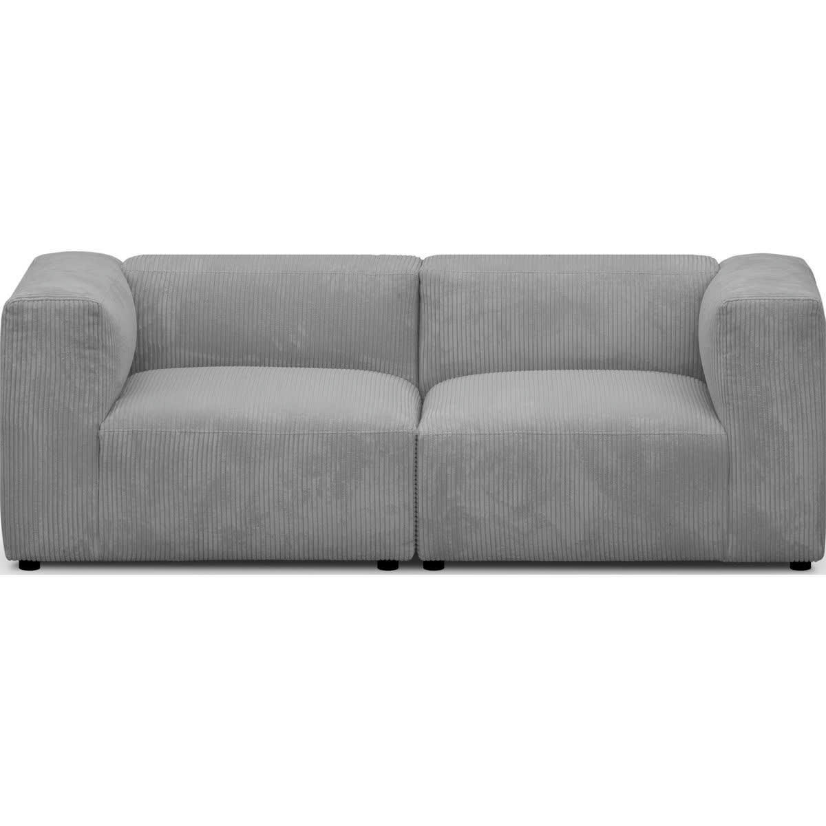 MODULO NEW - Canapé modulable 3 places en velours côtelé gris clair