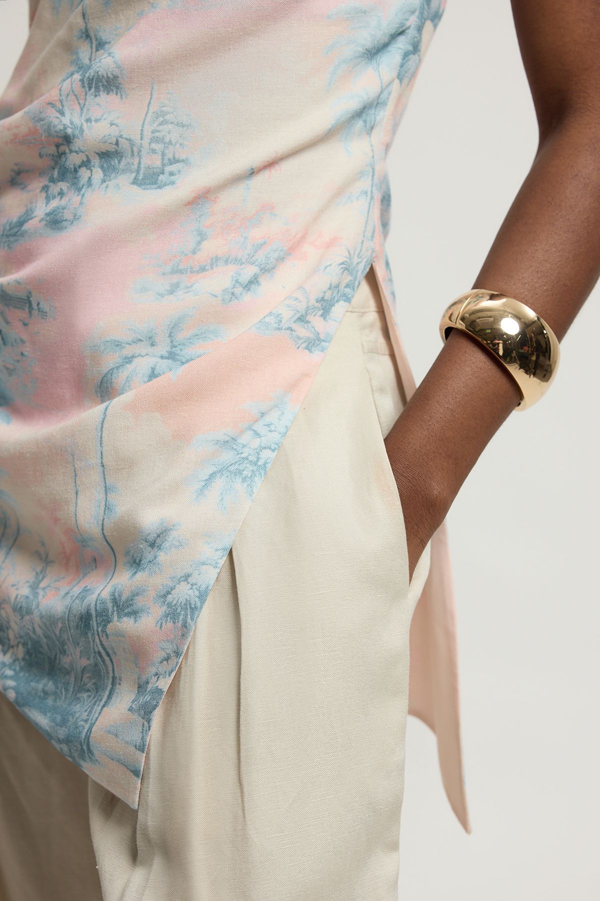 KarenMillen Scenic Print Bandeau Top