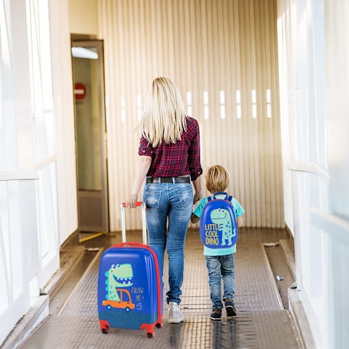 NNECW Hardside Rolling Suitcase with Spinner Wheels & Retractable Handle-Blue