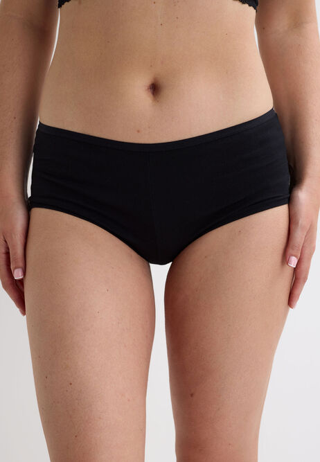 Womens 4pk Plain Black Short Briefs