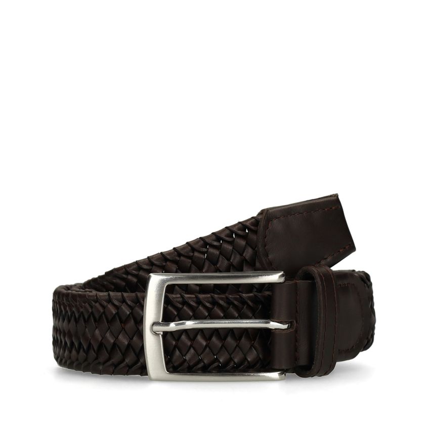 Manfield Bruine gevlochten leren riem