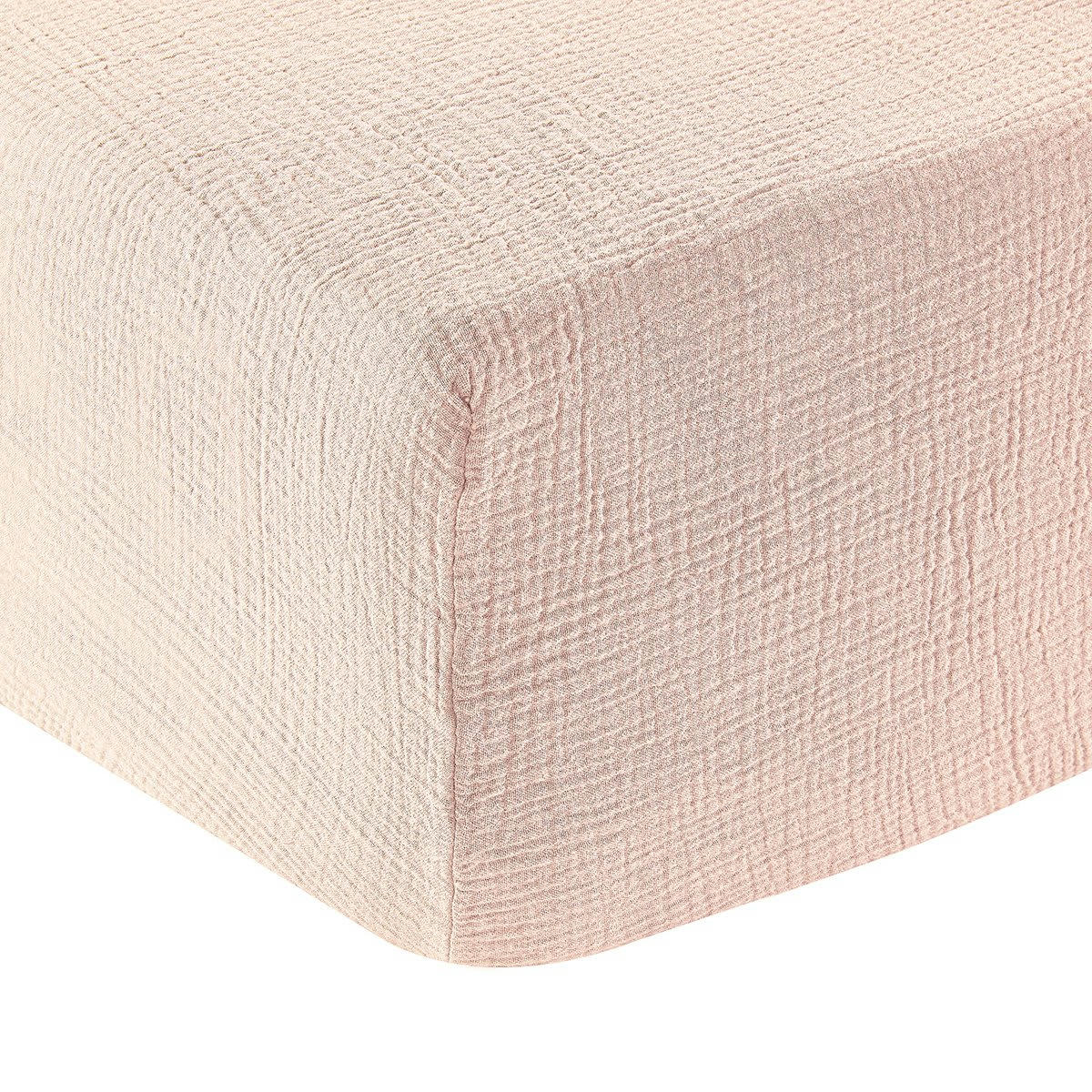 SOURCE - Drap housse gaze de coton blush 180x200 cm