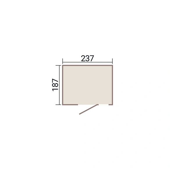 Gartenhaus »Gary«, Metallgerätehaus Gr. 5, (BxT): 287 x 187 cm, anthrazit/ Holzoptik