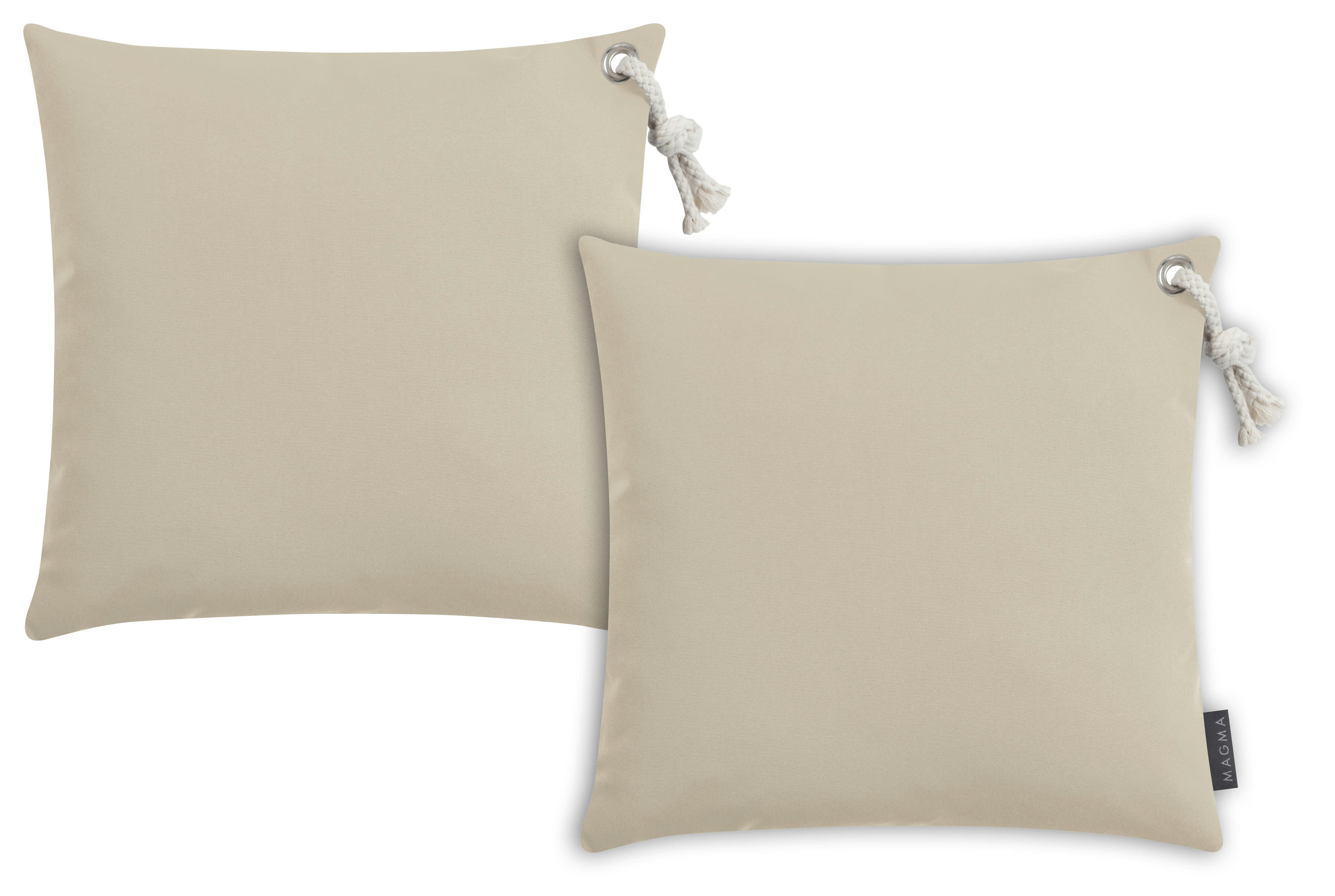 KOS - Housses de coussin avec cordelette sable- Lot de 2- 40x40