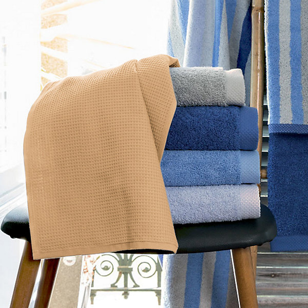 Drap de bain 90x160 cm nid d'abeille PURE WAFFLE 300 g/m² beige